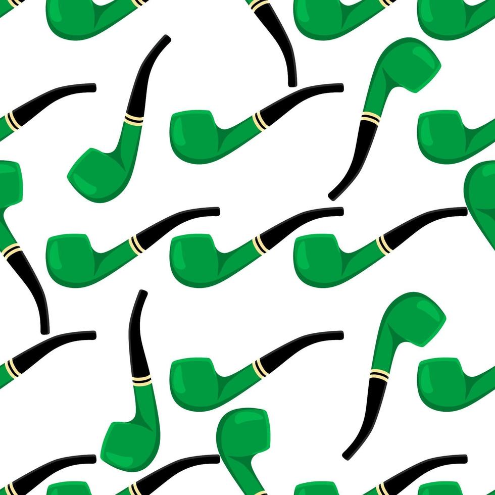 Irish holiday St Patrick day, seamless smoking pipes vector