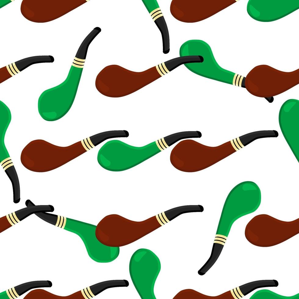 Irish holiday St Patrick day, seamless smoking pipes vector