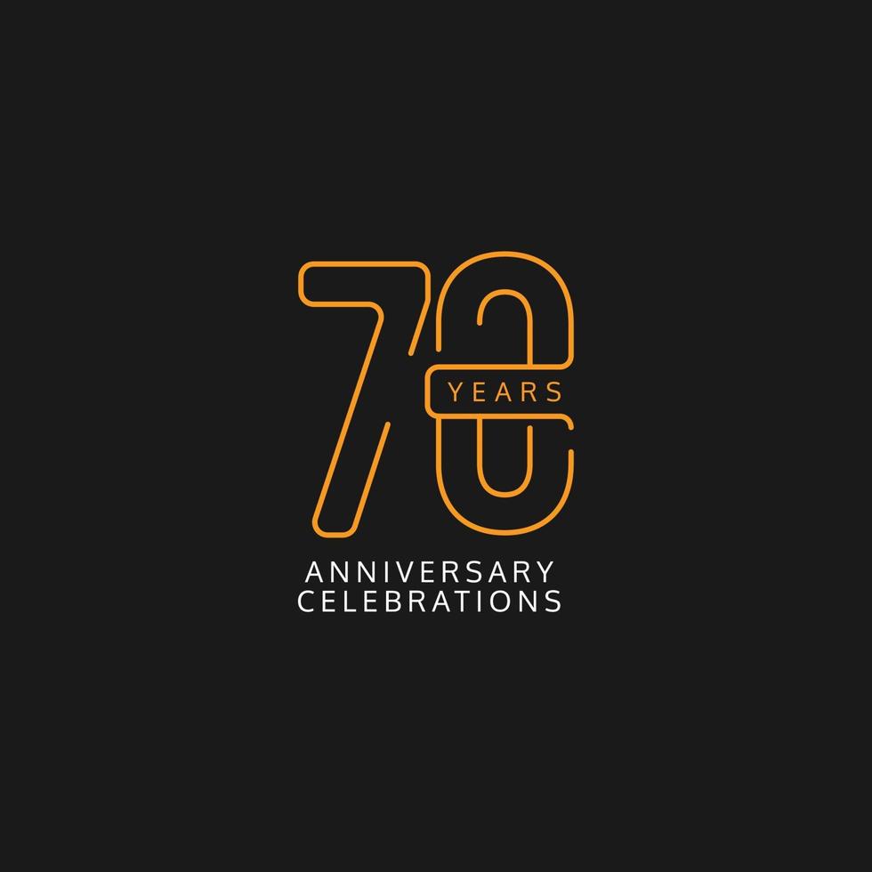 Ilustración de diseño de plantilla de vector de celebración de aniversario de 70 años