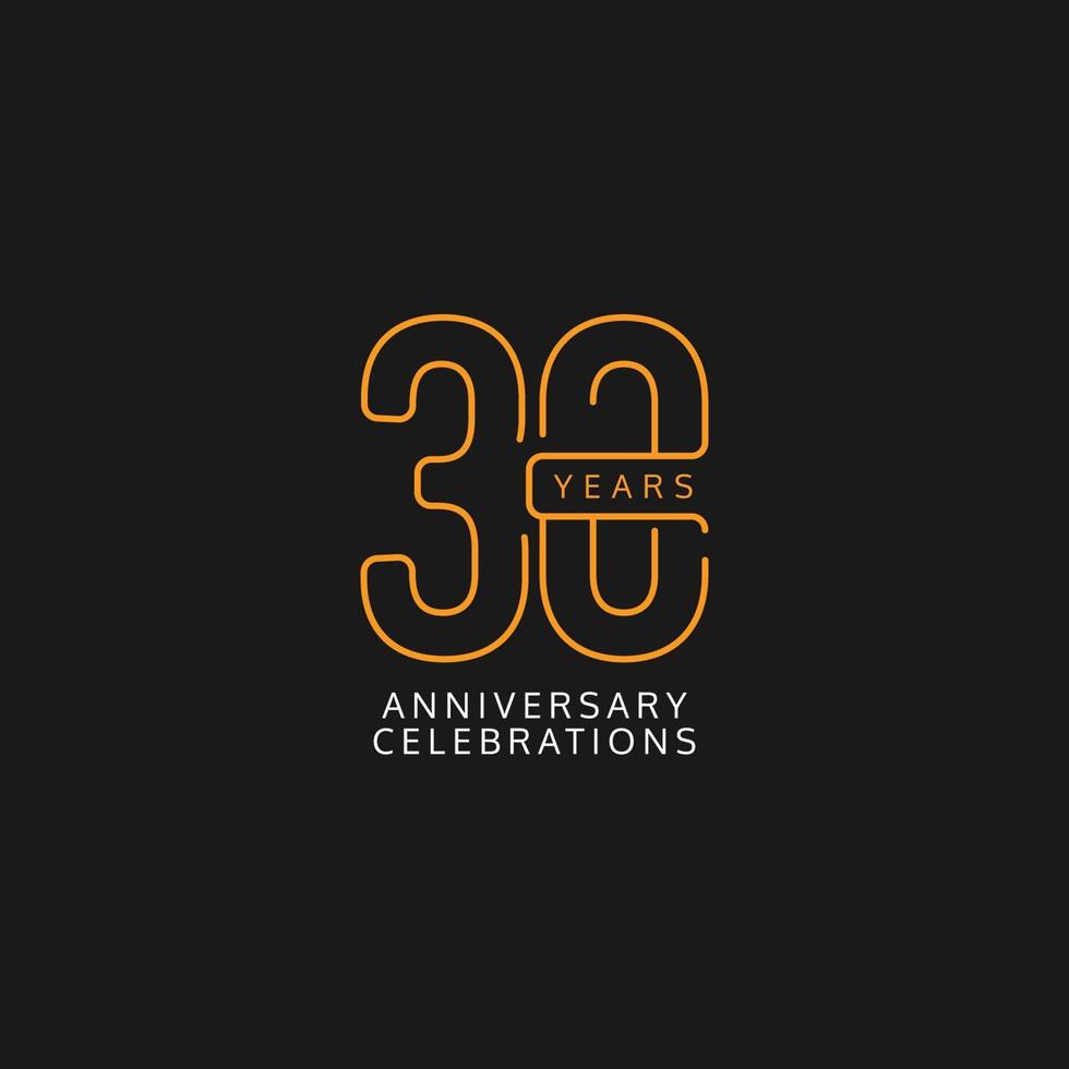 30 Years Anniversary Celebration Vector Template Design Illustration