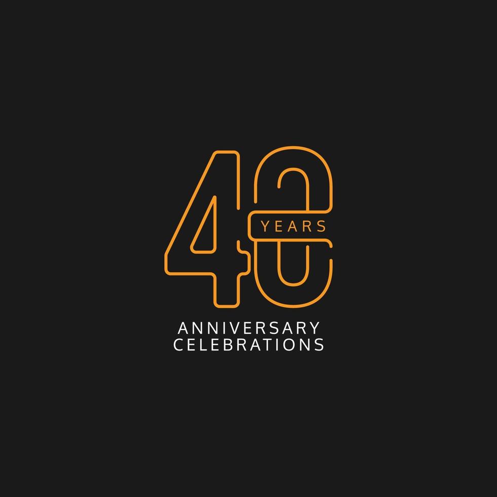 40 Years Anniversary Celebration Vector Template Design Illustration