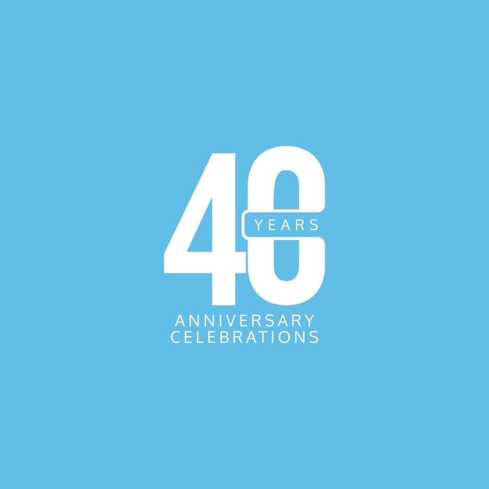 40 Years Anniversary Celebration Vector Template Design Illustration