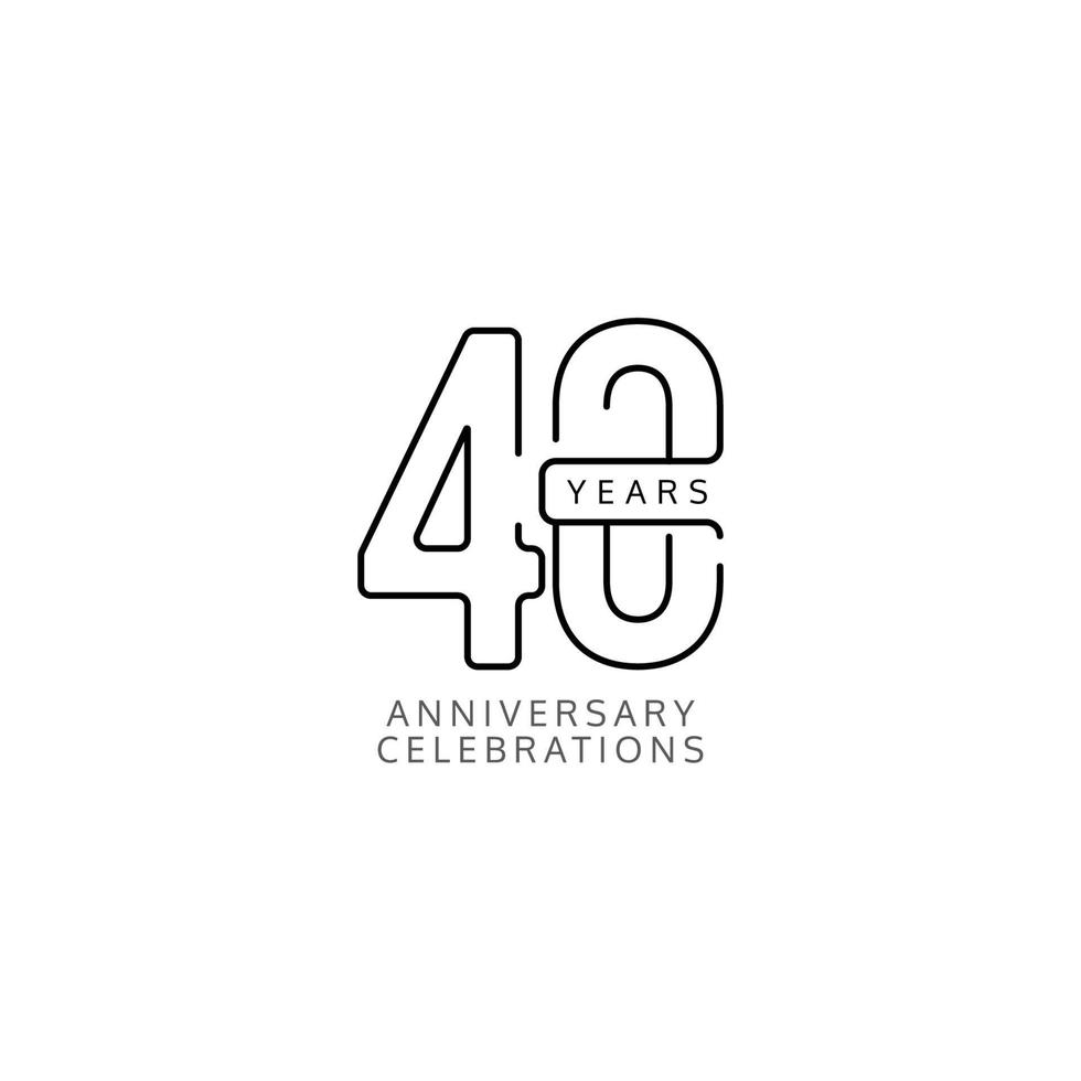 40 Years Anniversary Celebration Vector Template Design Illustration