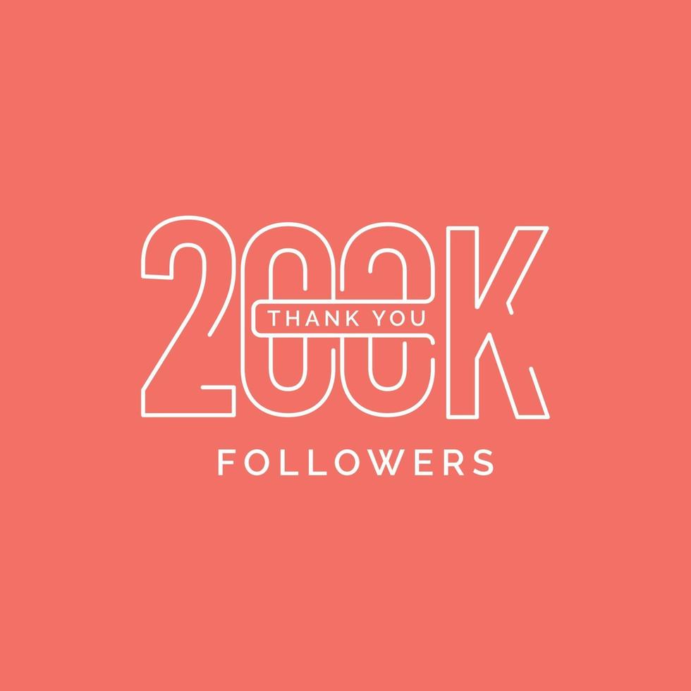 Thank You 200000 Followers Vector Template Design Illustration