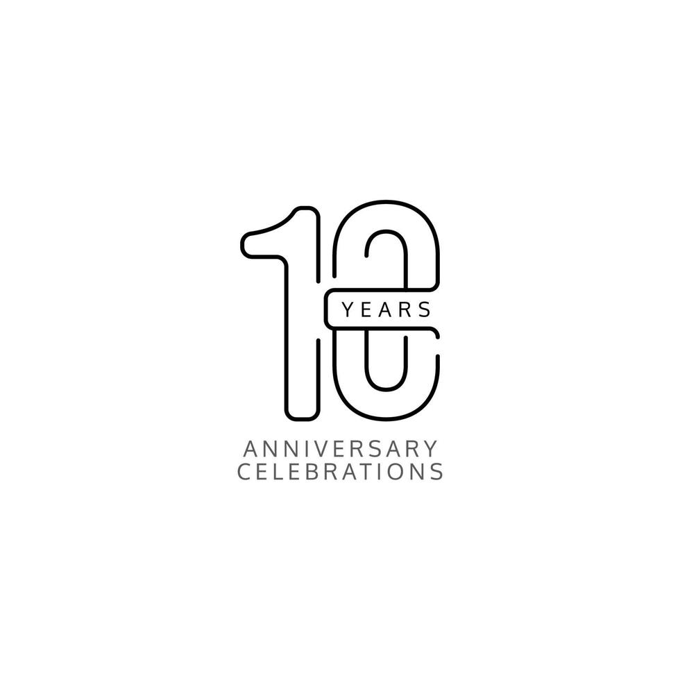10 Years Anniversary Celebration Vector Template Design Illustration