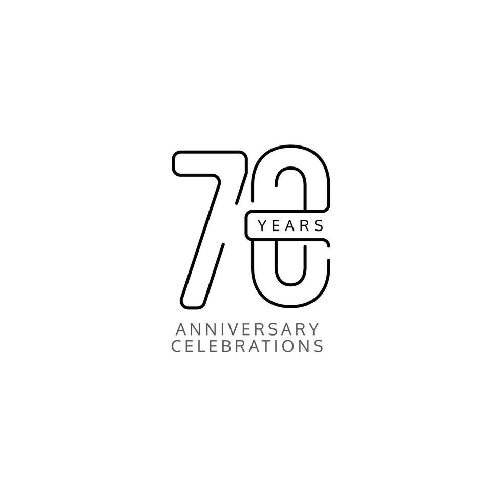 70 Years Anniversary Celebration Vector Template Design Illustration