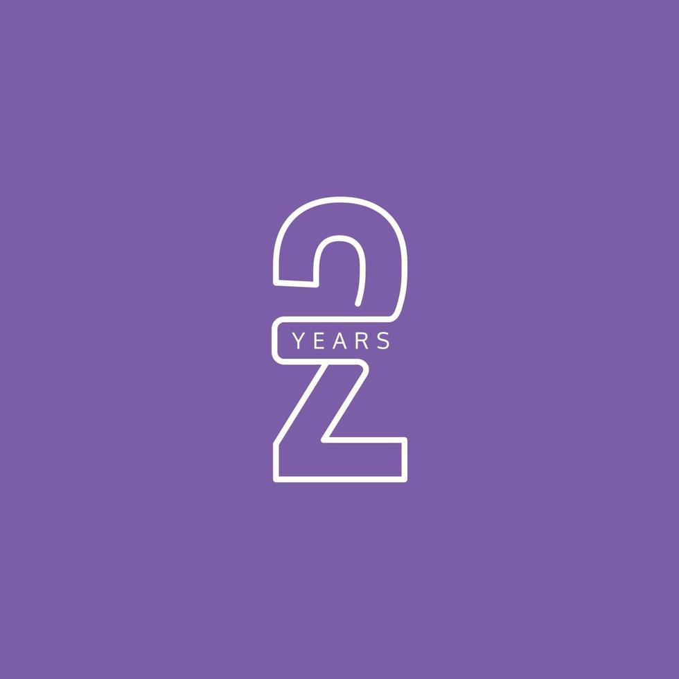 2nd Years Anniversary Celebration Vector Template Design Illustration