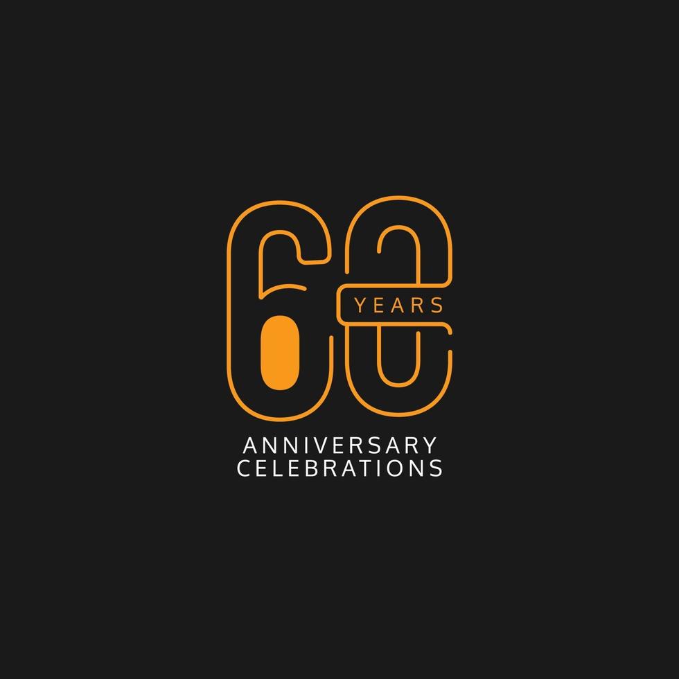 60 Years Anniversary Celebration Vector Template Design Illustration