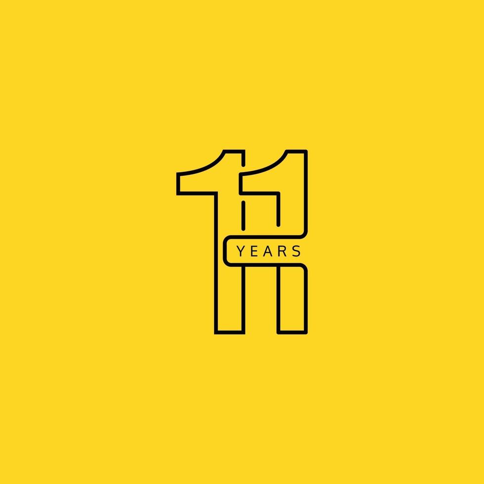11 Years Anniversary Celebration Vector Template Design Illustration