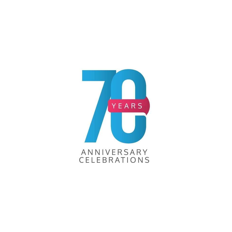 70 Years Anniversary Celebration Vector Template Design Illustration