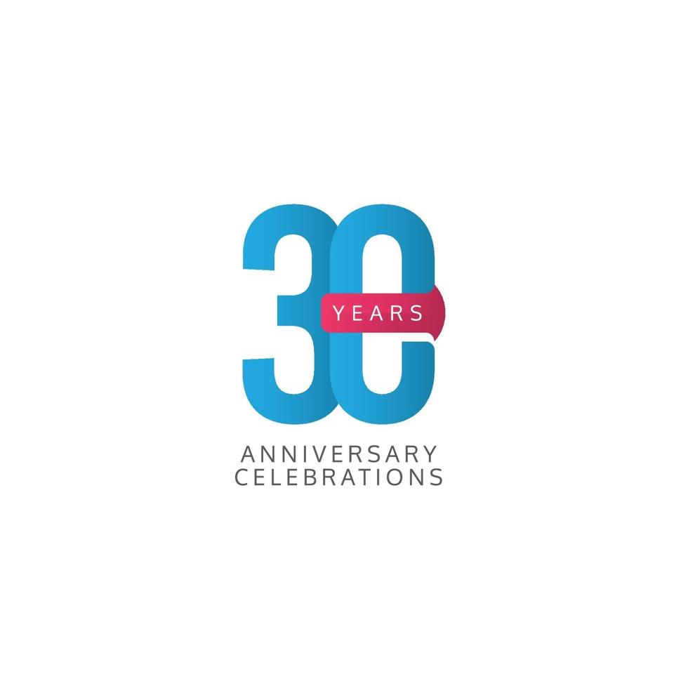 Ilustración de diseño de plantilla de vector de celebración de aniversario de 30 años