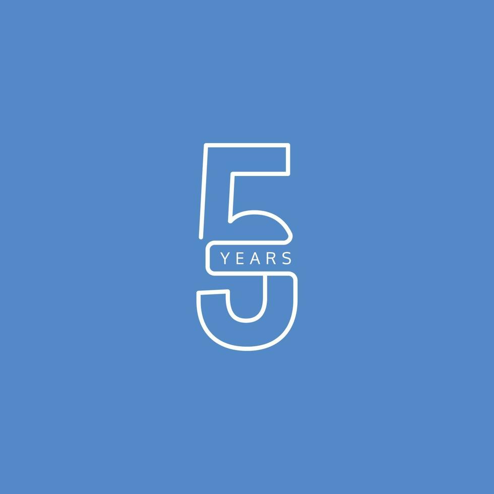 5 Years Anniversary Celebration Vector Template Design Illustration