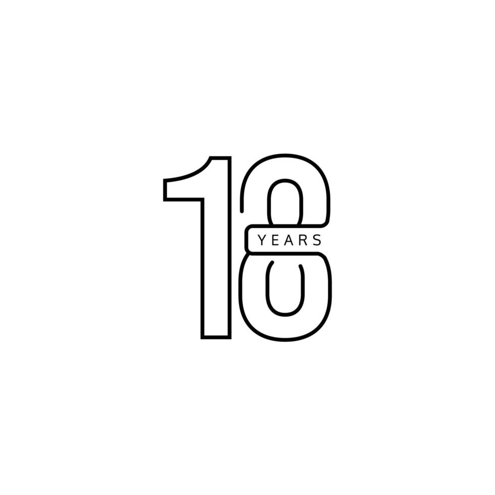 18 Years Anniversary Celebration Vector Template Design Illustration