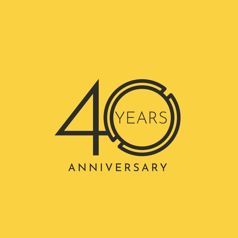 40 Years Anniversary Celebration Vector Template Design Illustration