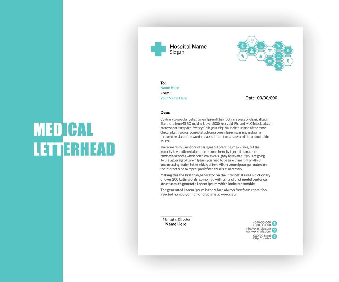 Medical letterhead template vector