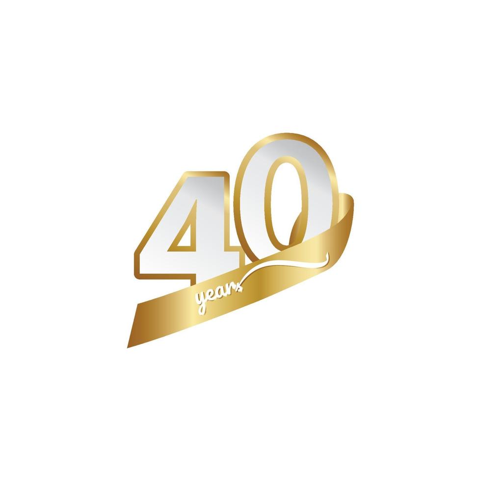 40 Years Anniversary Celebration Vector Template Design Illustration