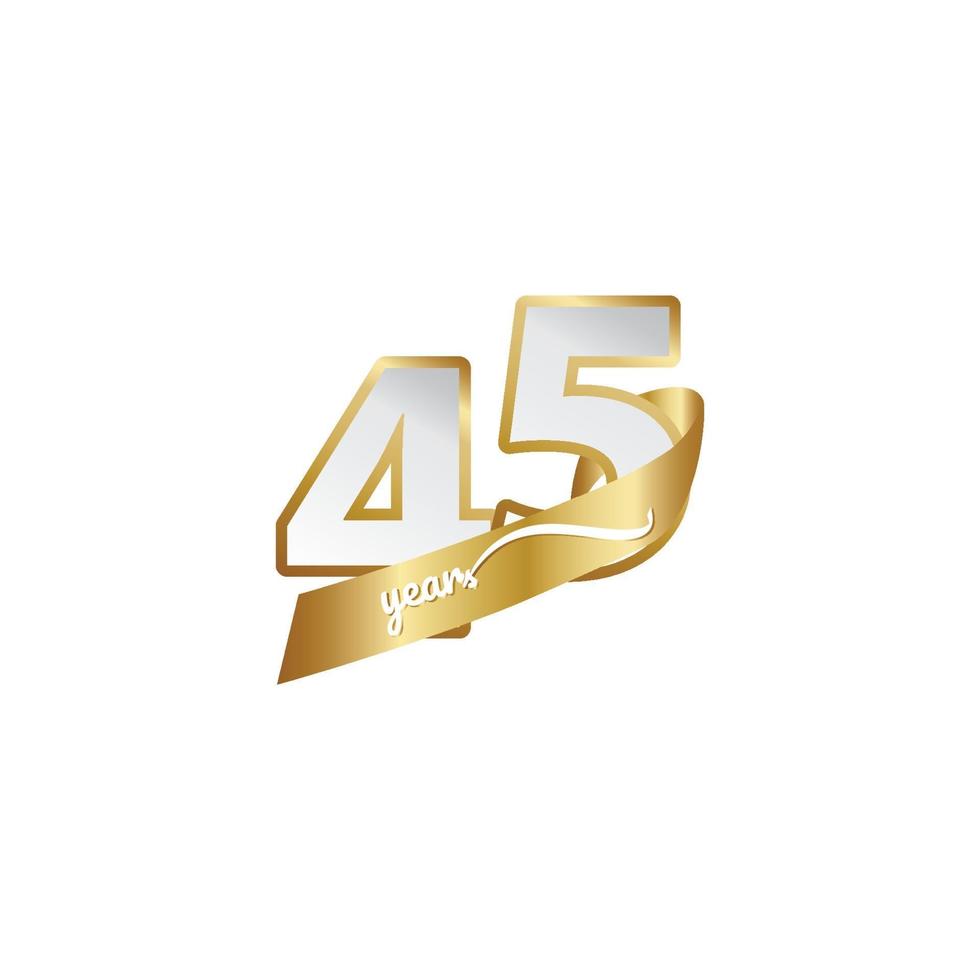 45 Years Anniversary Celebration Vector Template Design Illustration