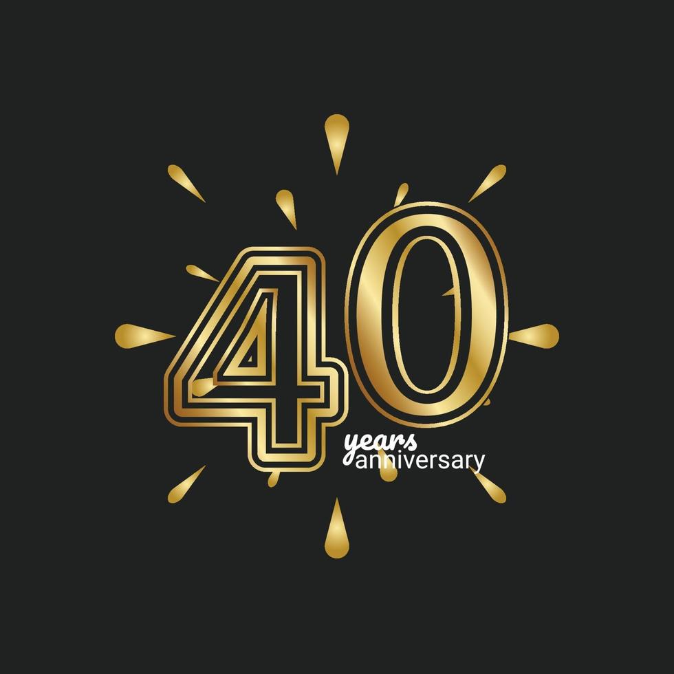 Ilustración de diseño de plantilla de vector de celebración de aniversario de 40 años