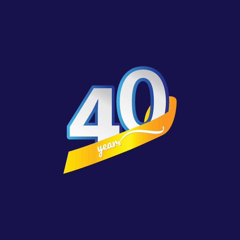 40 Years Anniversary Celebration Vector Template Design Illustration