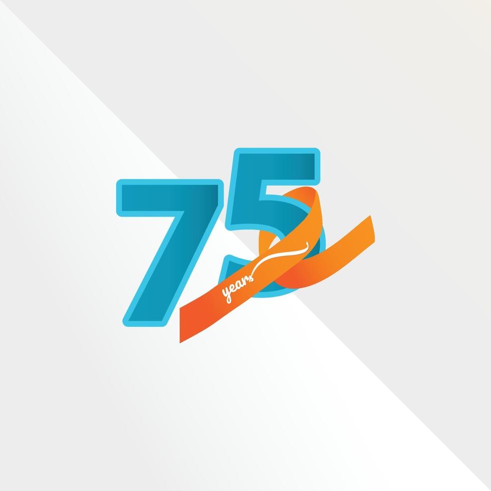 75 Years Anniversary Celebration Vector Template Design Illustration