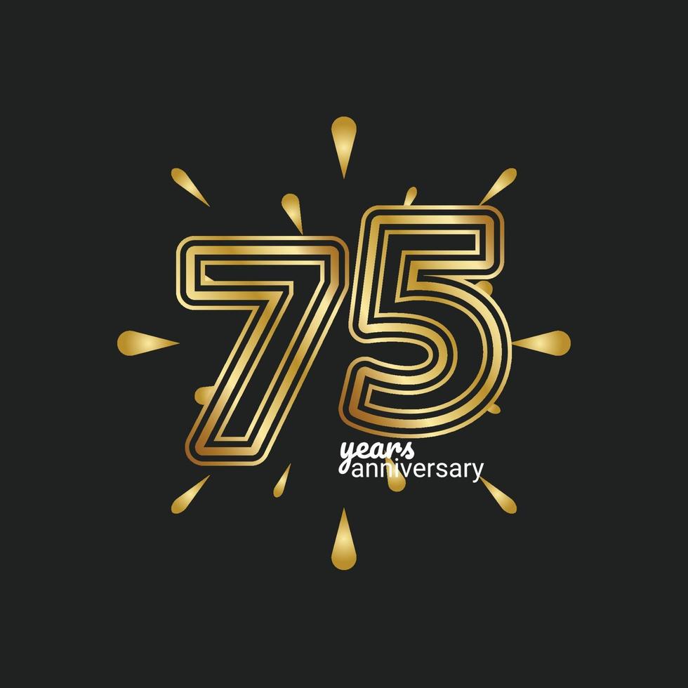 75 Years Anniversary Celebration Vector Template Design Illustration