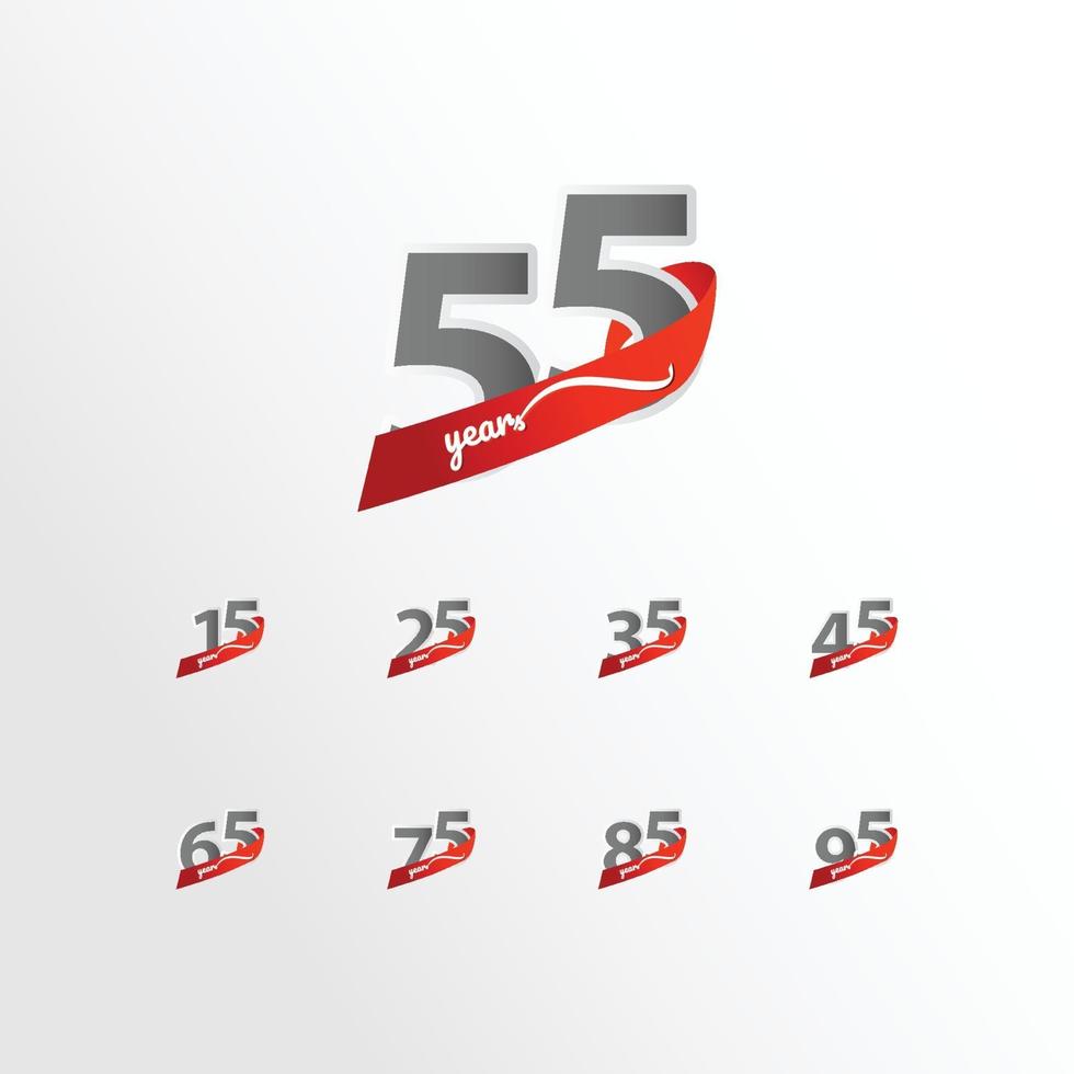 55 Years Anniversary Celebration Vector Template Design Illustration
