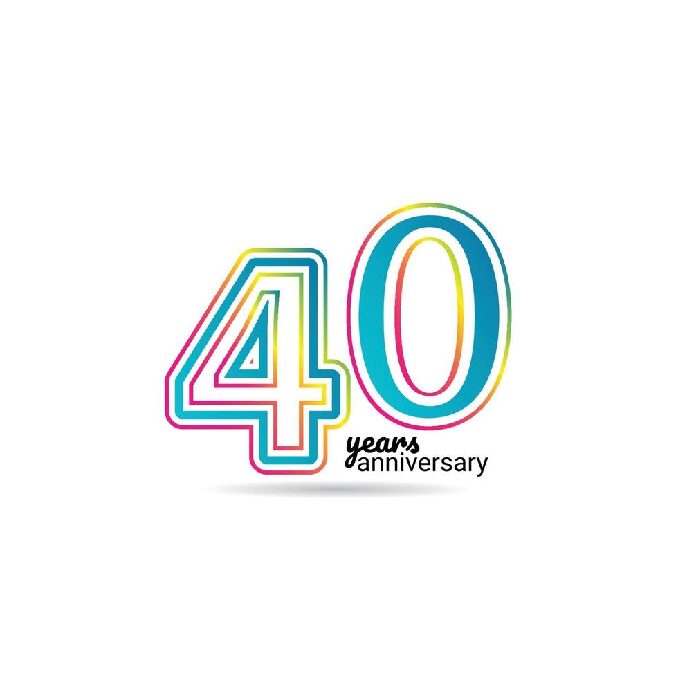 40 Years Anniversary Celebration Vector Template Design Illustration