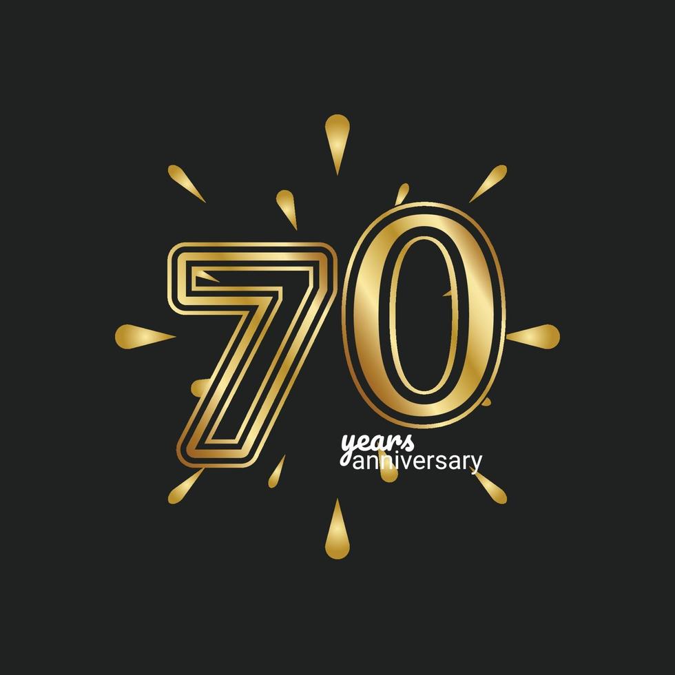 Ilustración de diseño de plantilla de vector de celebración de aniversario de 70 años