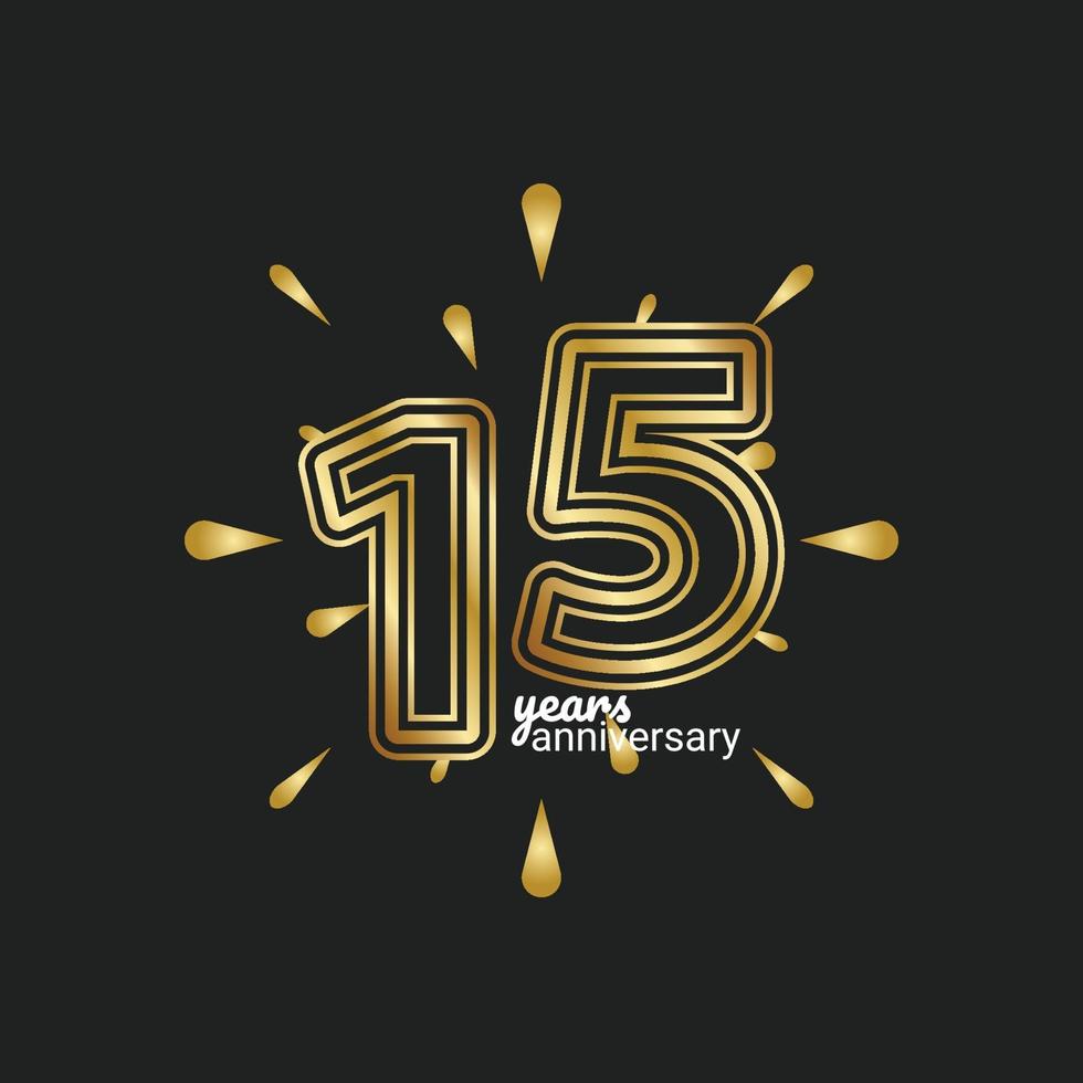15 Years Anniversary Celebration Vector Template Design Illustration