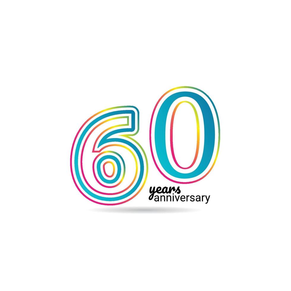 60 Years Anniversary Celebration Vector Template Design Illustration