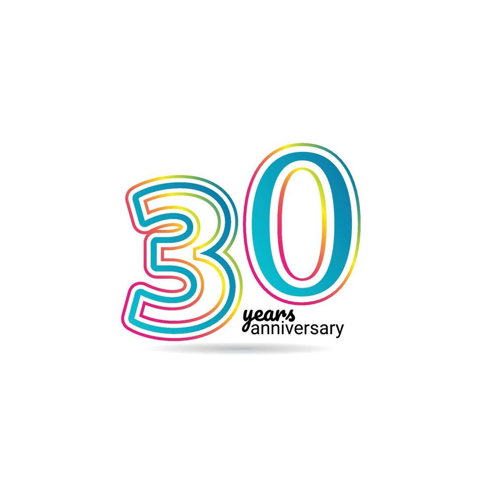 30 Years Anniversary Celebration Vector Template Design Illustration