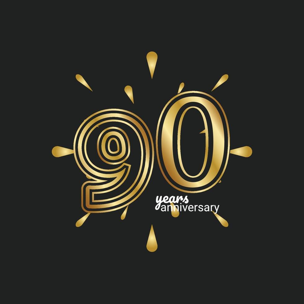 90 Years Anniversary Celebration Vector Template Design Illustration