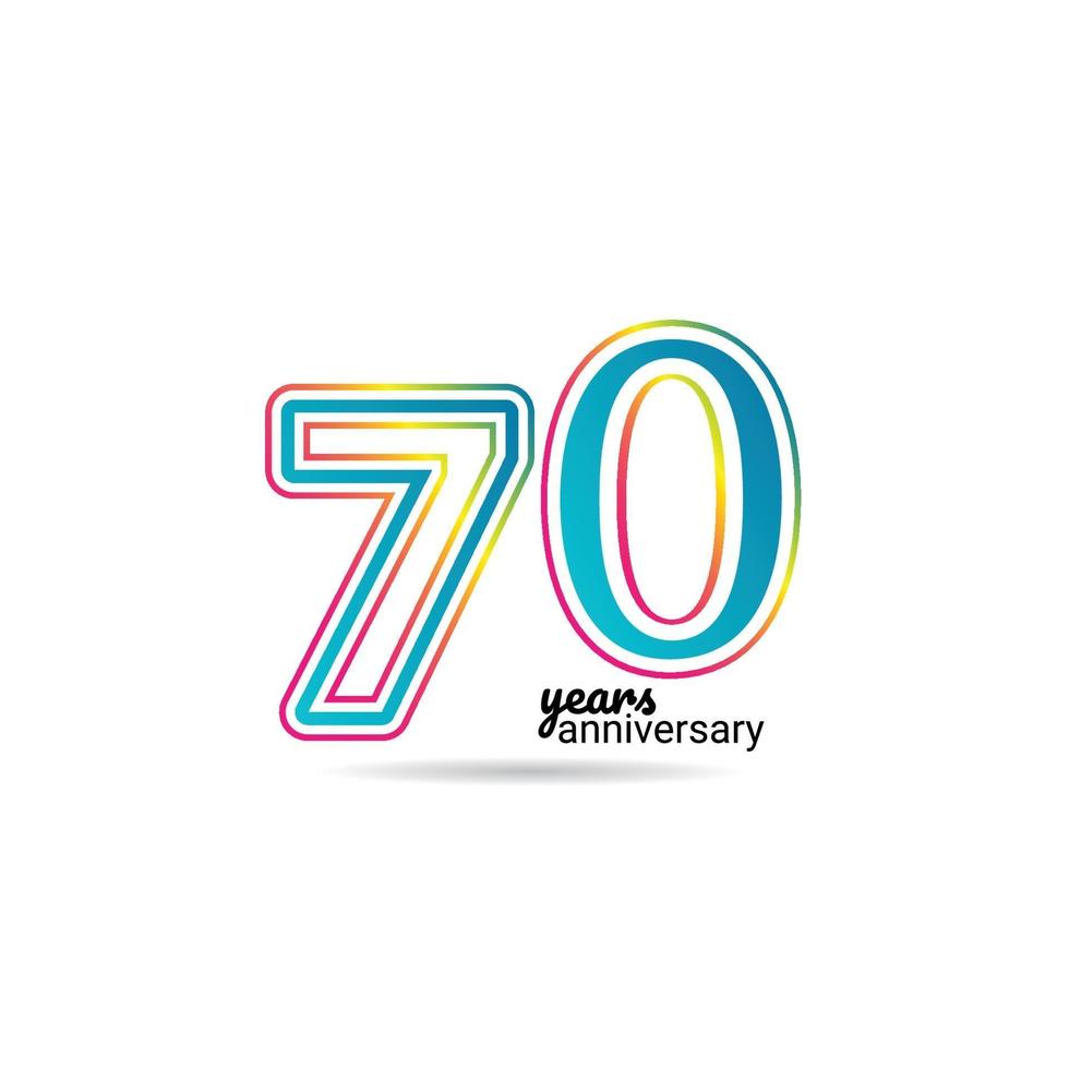 70 Years Anniversary Celebration Vector Template Design Illustration