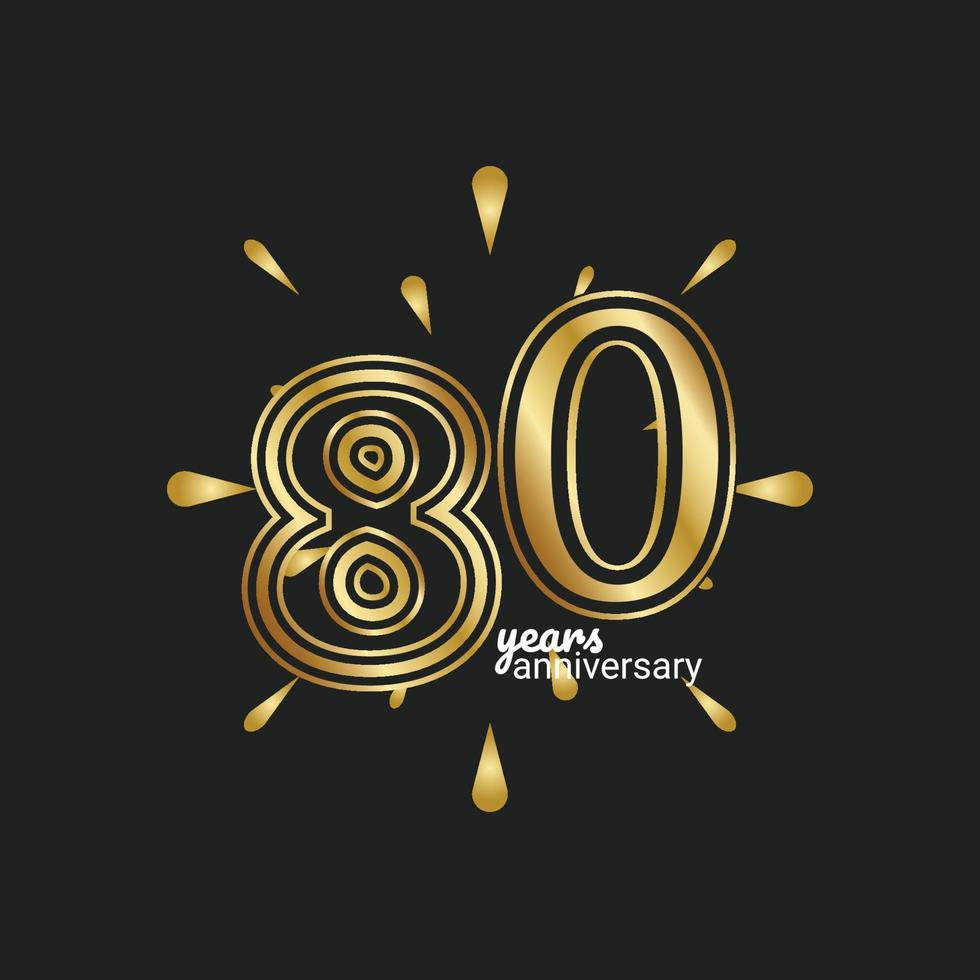 Ilustración de diseño de plantilla de vector de celebración de aniversario de 80 años