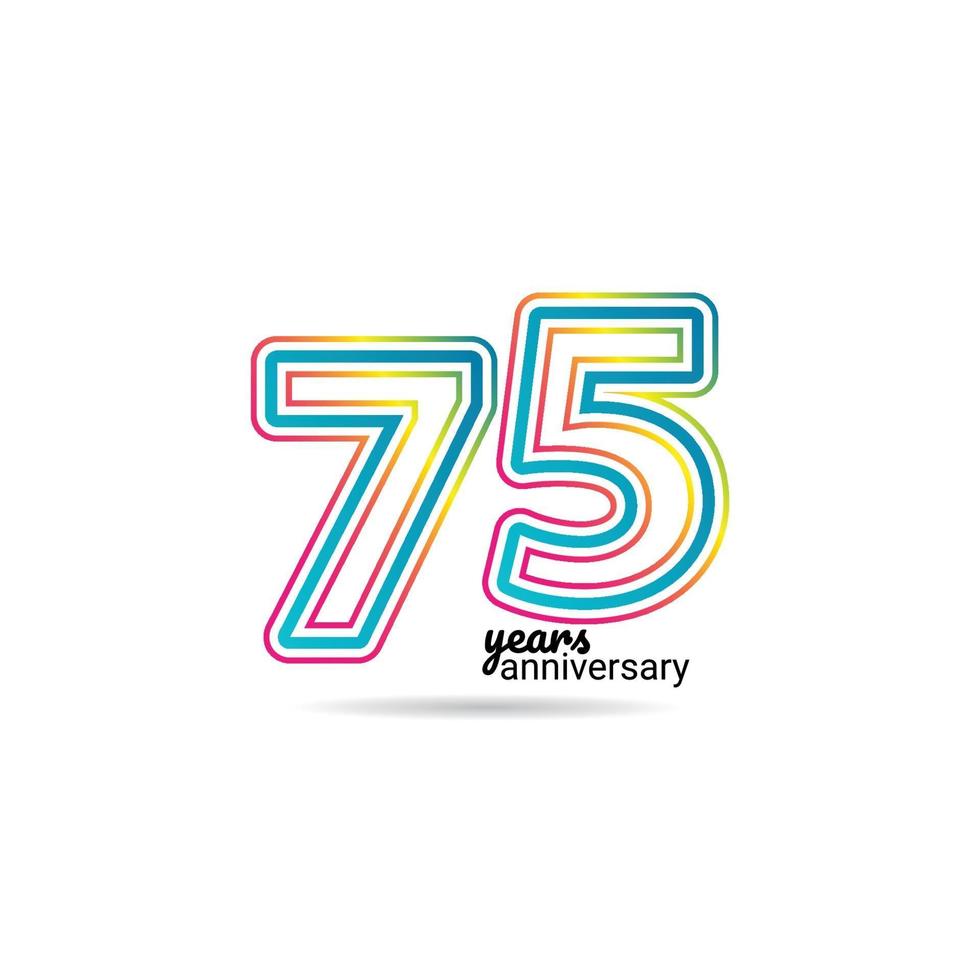 75 Years Anniversary Celebration Vector Template Design Illustration
