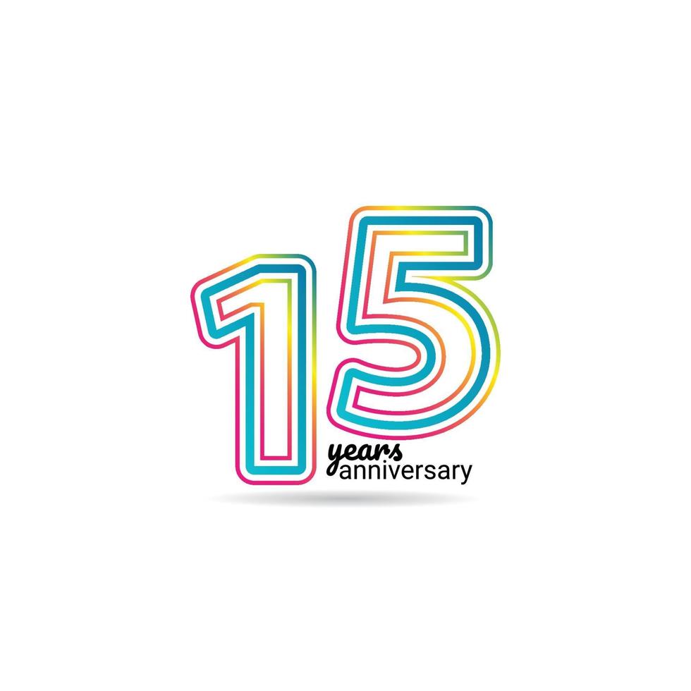 15 Years Anniversary Celebration Vector Template Design Illustration