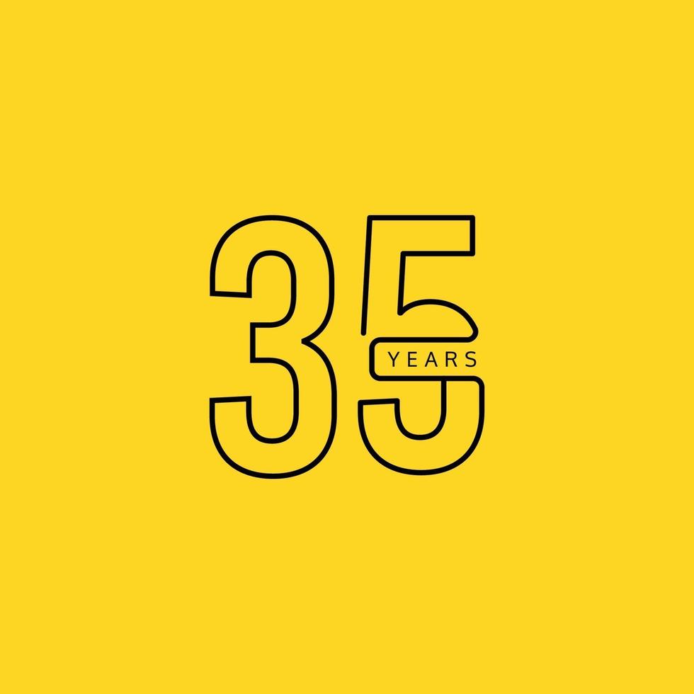 35 Years Anniversary Celebration Vector Template Design Illustration