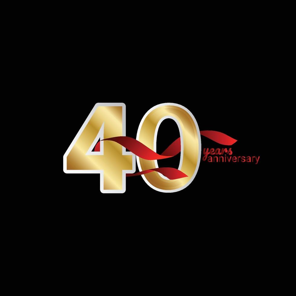 40 Years Anniversary Celebration Vector Template Design Illustration