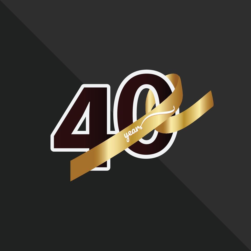 40 Years Anniversary Celebration Vector Template Design Illustration