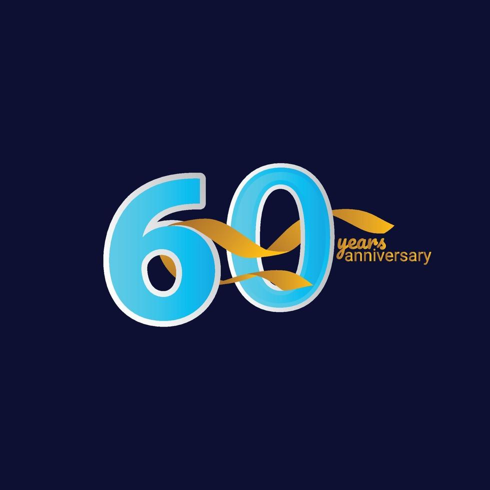 60 Years Anniversary Celebration Vector Template Design Illustration