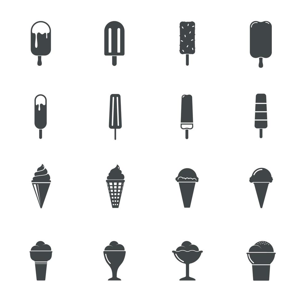 Ice cream icons. vector illustration