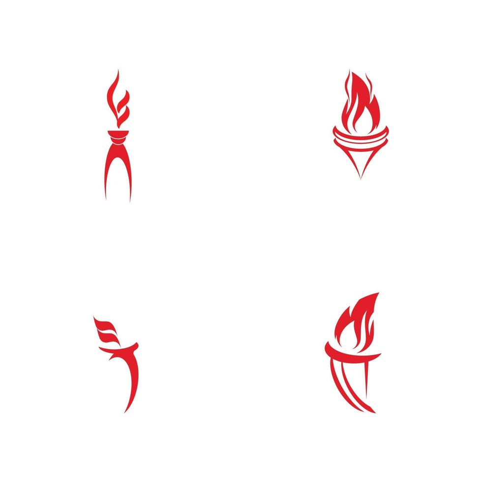 Set Torch  Logo Template vector symbol