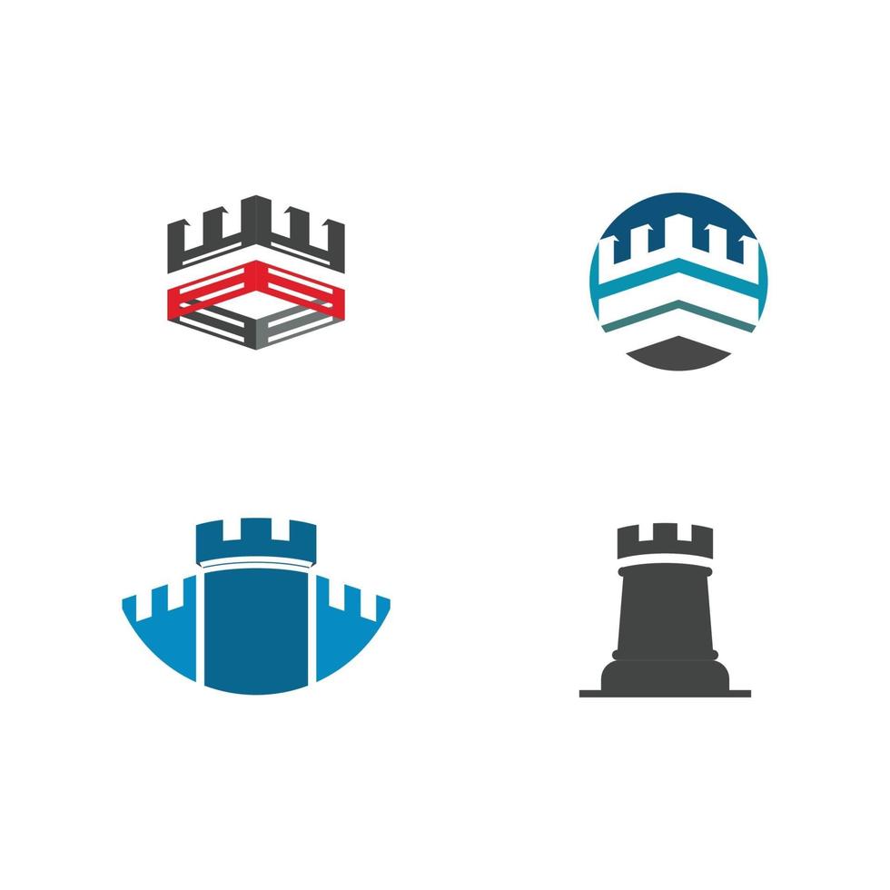Set Castle Logo Template vector symbol