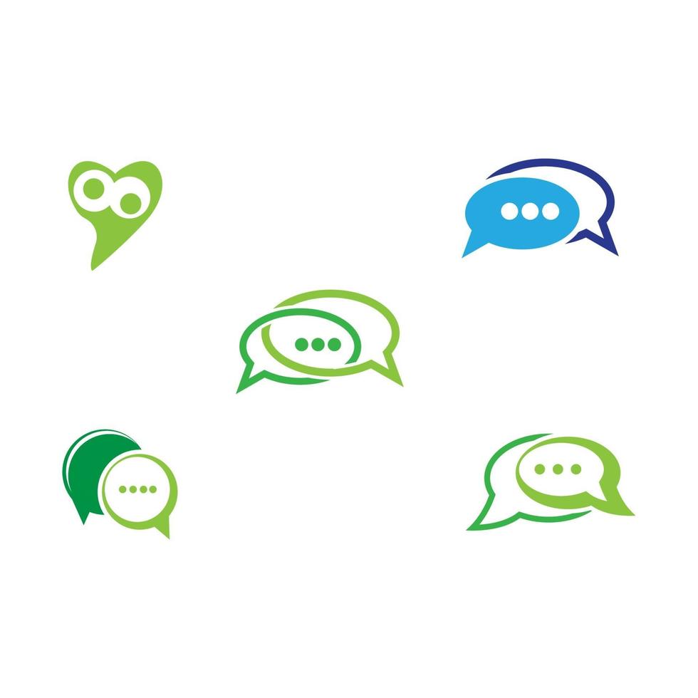 Set Chat Logo Template vector