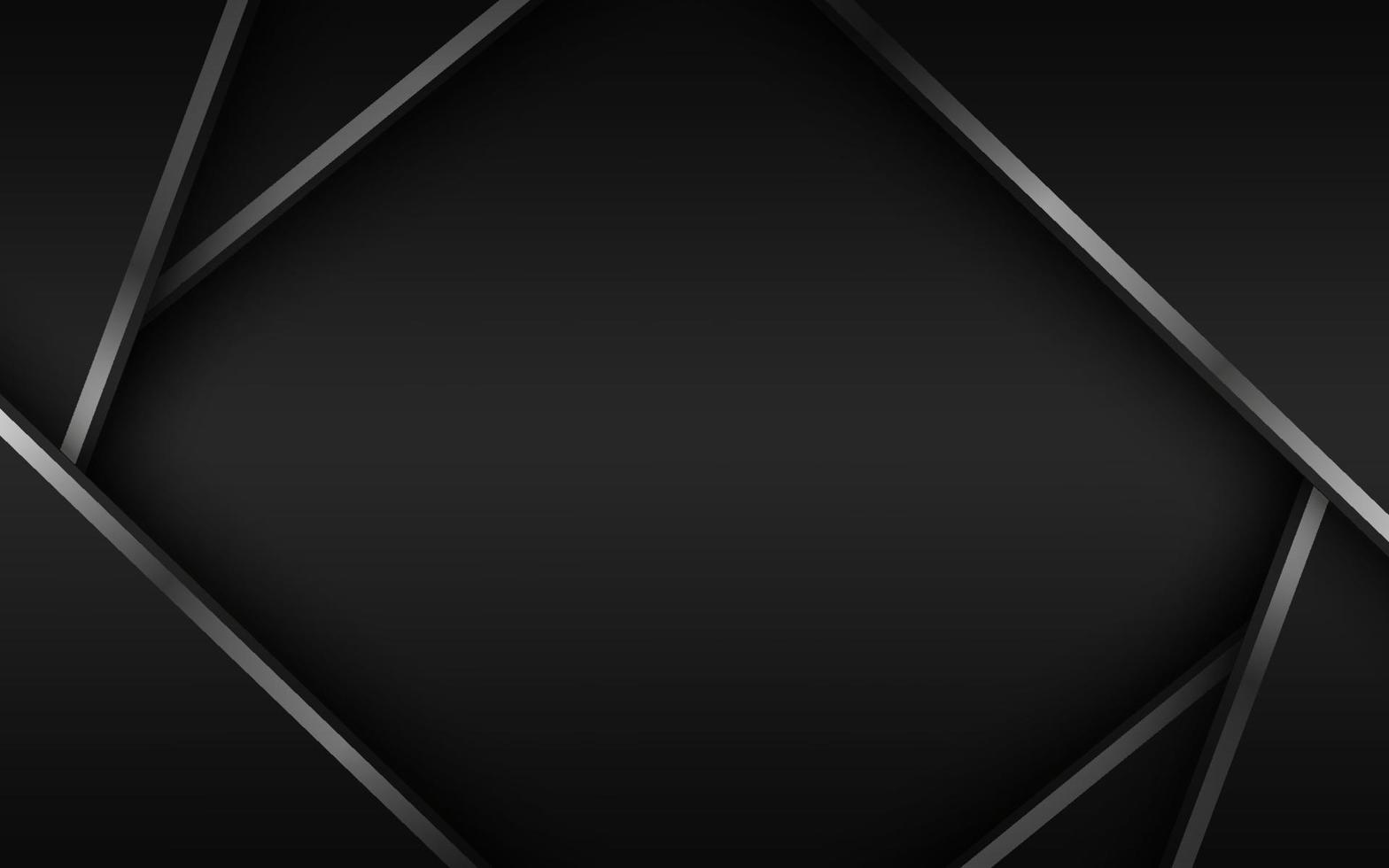 Black abstract background with silver and black layers vector