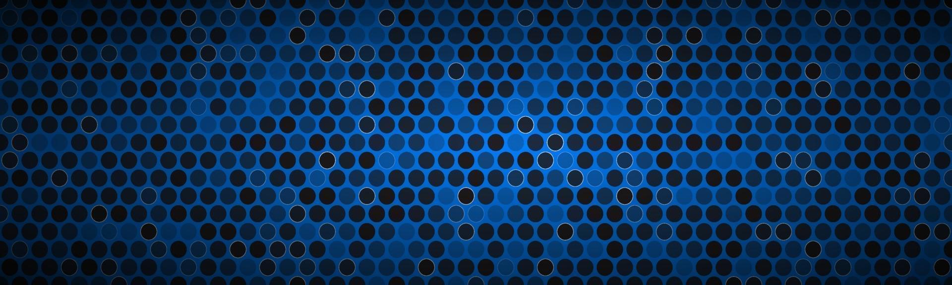 Blue widescreen banner with circles vector