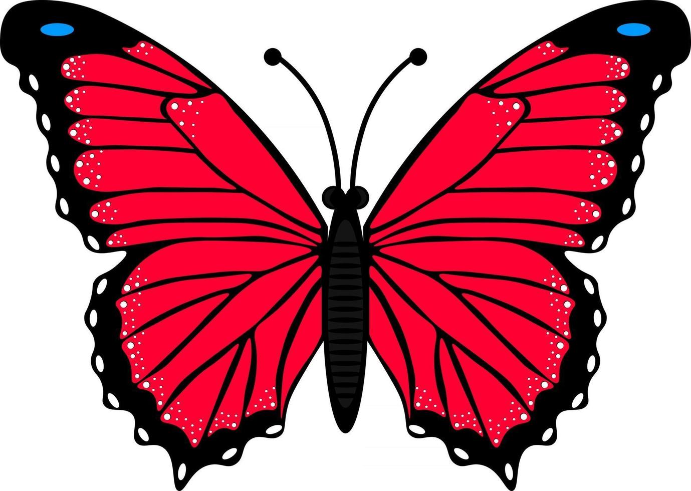 mariposa. un simple dibujo de un insecto con alas rojas. vector