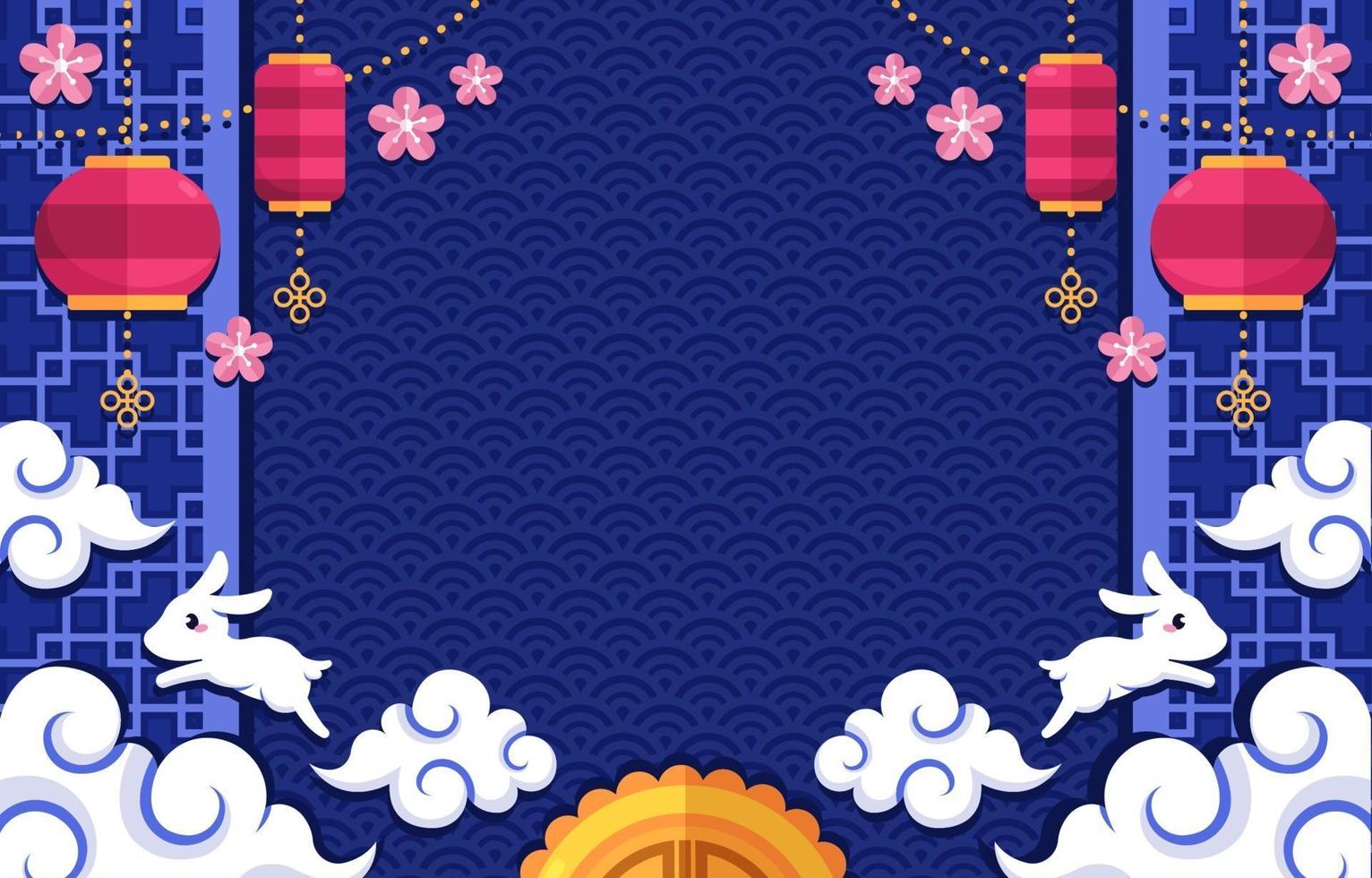 Chuseok Decoration Background vector