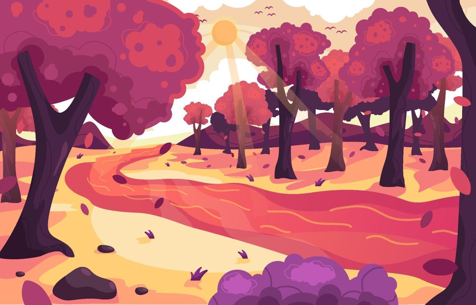 Landscape Autumn Scenery vector