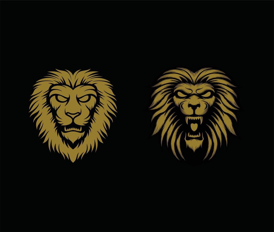 Lion head vector set